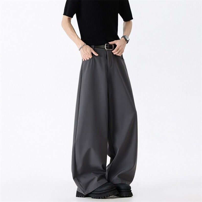 M689美式高街vibe弯刀西裤潮cleanfit廓形休闲裤宽松垂感阔腿裤，男装西裤，星座308A-1（原309B-1）