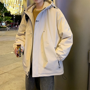 NY745 P90港风二开宽松冲锋衣棉衣工装夹克百搭落肩简约上衣外套图片