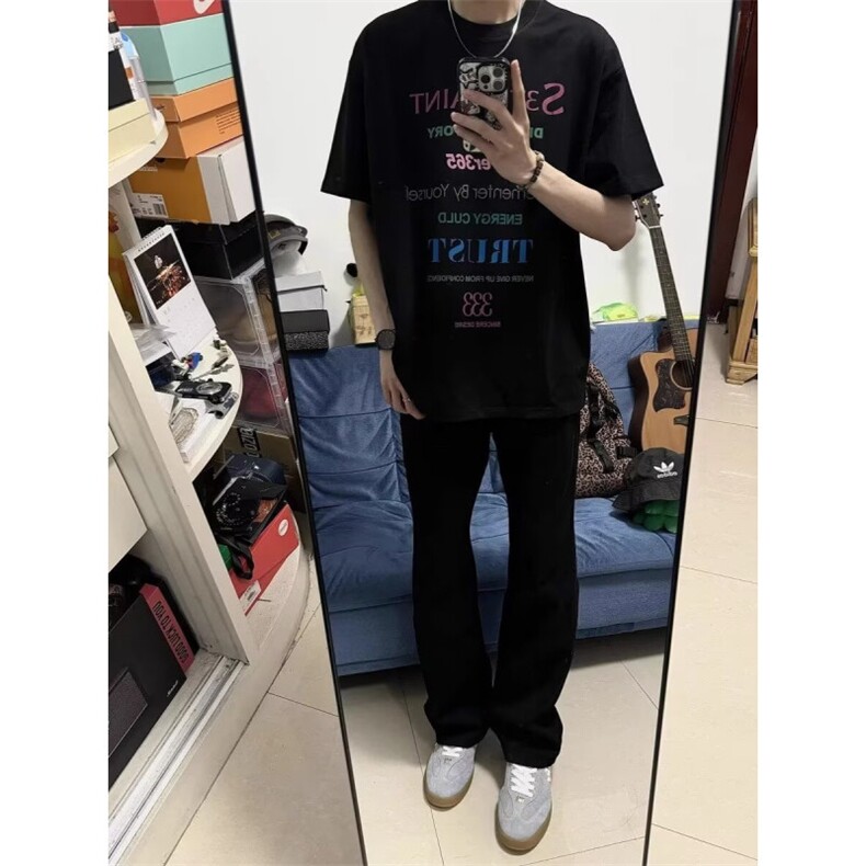 美式高街复古牛仔裤男新款宽松直筒长裤513ACK2653加绒38,男装牛仔裤,星座513A