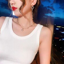 纯棉背心女内搭夏季宽肩百搭打底无袖上衣针织螺纹弹力小吊带，女装背心吊带，美吧服饰