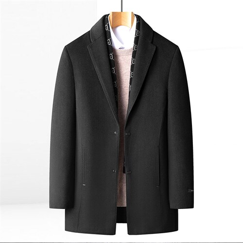 2023冬季羊毛羽绒大衣白鹅绒脱卸内胆70羊毛男装外套YS1-069-P345，男装毛呢大衣，电商B212（原钱塘6029）