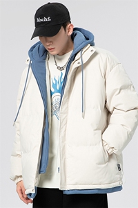 冬季新款加厚款连帽假两件棉服情侣棉衣XZ102A-4-22091-P95图片