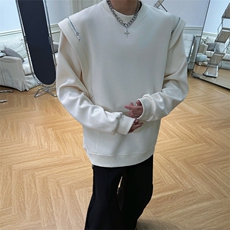 小众机车拉链卫衣T恤亲肤设计高街痞帅潮男打底衫长袖男大卫衣P58，男装T恤，电商B319