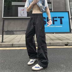 美式贴标设计感休闲裤男小众直筒工装裤冲锋裤，男装工装外套，星座310A-4