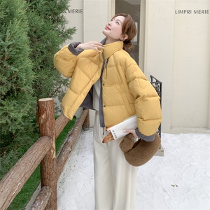 都是现货！2C056-7092-P275控418（撞色拼接 银杏黄90绒 羽绒服）图片