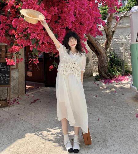 【现货】两件套带马甲连衣裙，女装马夹，TU