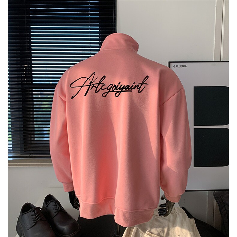 已注册美式潮牌直播抖音得物高品拉链立领卫衣外套W5802P45加绒50，女装短外套，电商C408-1(原B339-1)