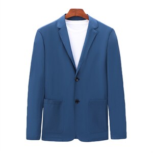 夏季新款男士商务休闲防晒服薄款上衣中青年百搭纯色长袖西服外套图片