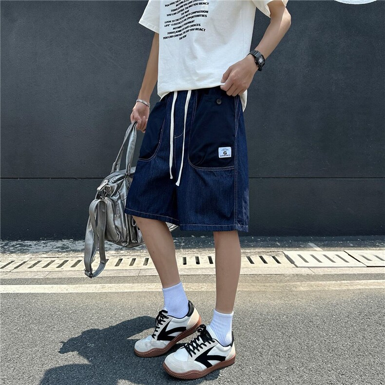 V135-P50休闲牛仔五分短裤夏季新款宽松百搭外穿工装中裤,男装牛仔裤,星座911-1