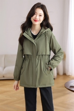 加绒加厚派克服外套女中长款2025冬季新款收腰显瘦连帽工装风棉服，女装棉衣/棉服，以桐