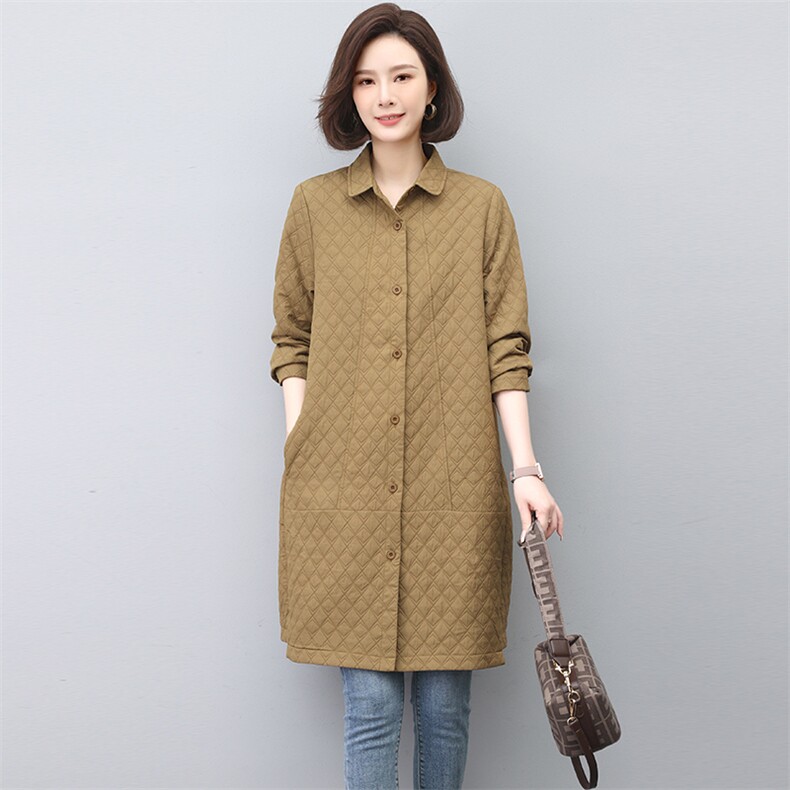 2024年春秋装新款风衣外套女中长款宽松格子女装气质上衣，女装风衣，忆绮罗