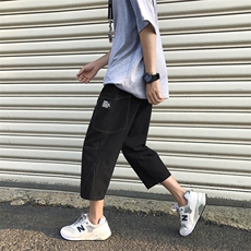 2022男夏季直筒阔腿薄款垂感宽松休闲七分裤K611-特批32，男装休闲裤，星座718-1