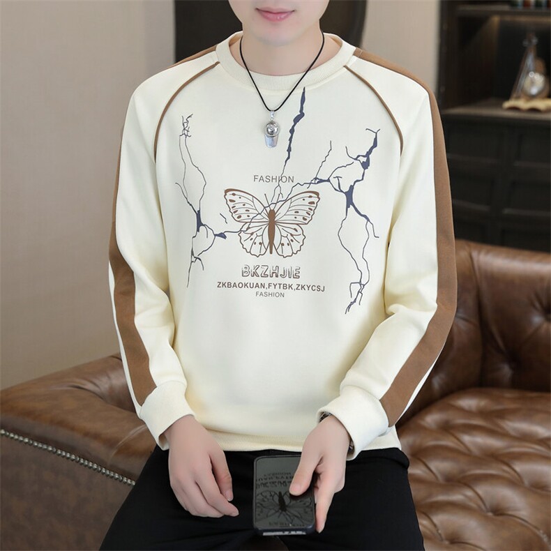 春季新款男士时尚潮流圆领长袖卫衣打底衫XZ310B-3-W2807-P47,男装卫衣,星座310B-3