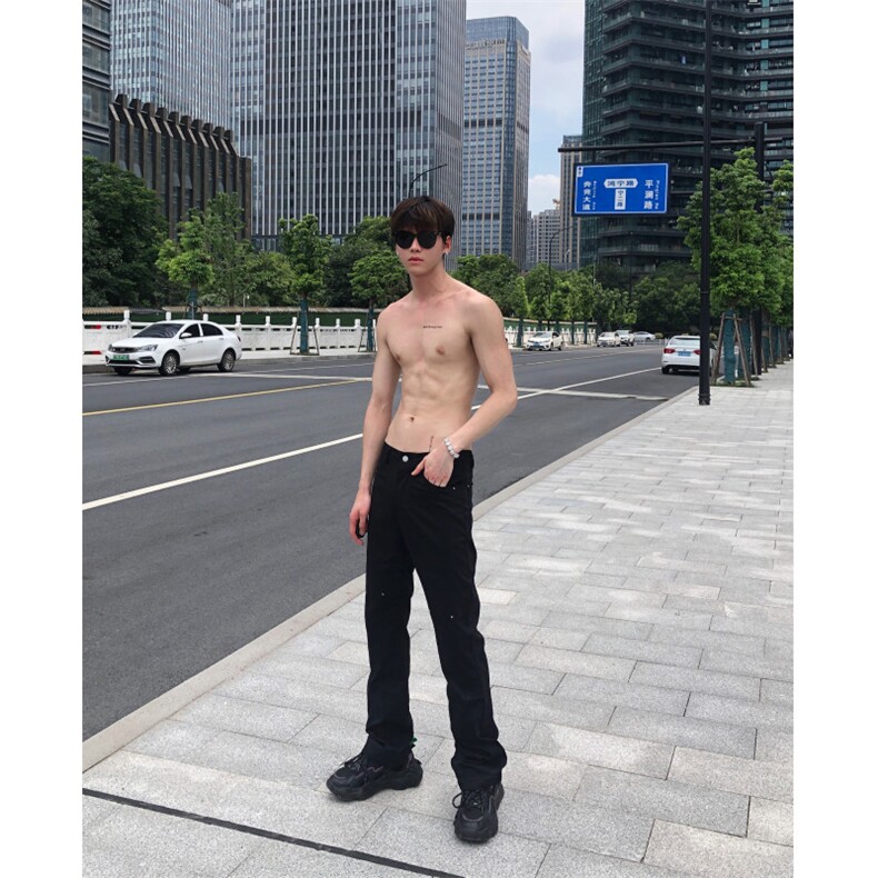 春夏季新款美式高街机能铆钉解构休闲裤BK2304-P60控78，男装休闲裤，星座1002-1