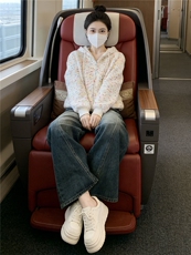 美式复古时尚休闲运动套装女秋季甜美百搭加绒卫衣牛仔裤两件套潮，女装套装/套裙，江南
