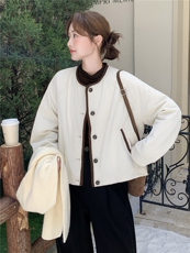 现货90白鸭绒圆领短款羽绒服女2025冬新款宽松时尚百搭保暖外套，女装羽绒服，琦鑫阁（原依鑫阁）