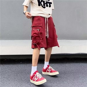 夏季潮宽松型五分裤百搭工装裤男纯色时尚潮牌休闲裤D2207P38图片