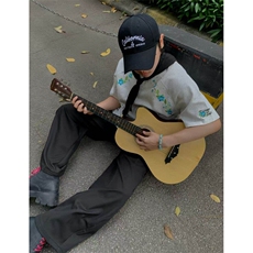 230克刺绣潮T恤男女短袖文艺帅气植物花BT014-P33，男装T恤，星座412-3