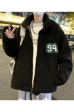 秋冬港风冬季羊羔毛宽松外套学生潮牌夹克棒球服棉衣JK30/P100，男装夹克，钱塘713