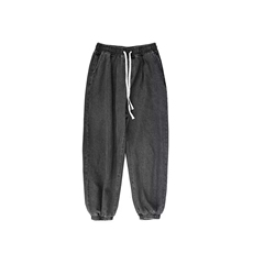 春夏季牛仔裤男女韩版宽松潮流垂感阔腿裤潮牌嘻哈抽绳束脚休闲裤，男装牛仔裤，星座601-2