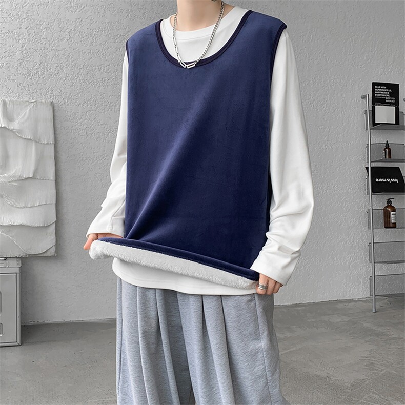 8XL-M德绒羊羔绒背心男加绒加厚保暖内搭坎肩马甲打底衫BR001P30,男装背心/马甲,电商B312