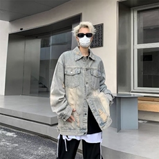 美式休闲拉链设计感牛仔外套男潮牌秋冬港风潮牌百搭上衣韩版夹克，男装夹克，星座716-3
