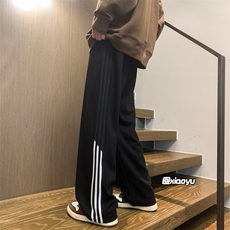 三条杠运动裤子男款春秋季美式复古潮牌重磅卫裤青少年大码休闲裤，男装休闲裤，星座512A（原616）