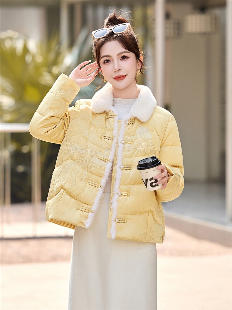 优雅风羽绒服女冬季2025年新款白鸭绒加厚保暖外套,女装羽绒服,悠米