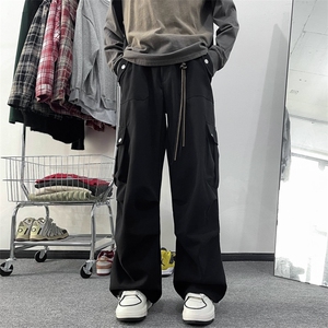 2024春季新款痞帅休闲裤阔腿工装裤子半松紧腰男 现货 K7692-P52图片