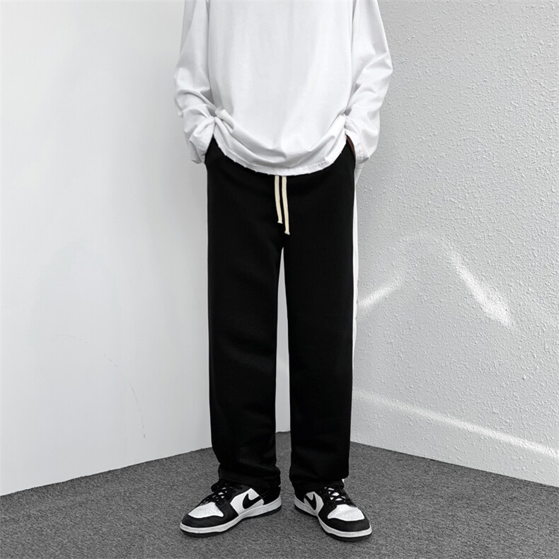 2022高街春季潮牌拼接裤子男休闲长裤直筒宽松阔腿裤K2370-P28,男装休闲裤,星座512-2