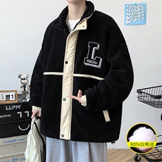冬装青少年羊羔绒外套加绒加厚刺绣羽绒服男女8103-P185控价258，男装羽绒服，电商A441-1