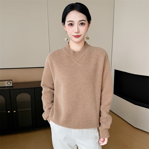 2025年秋季新款百搭圆领女士套头衫图片