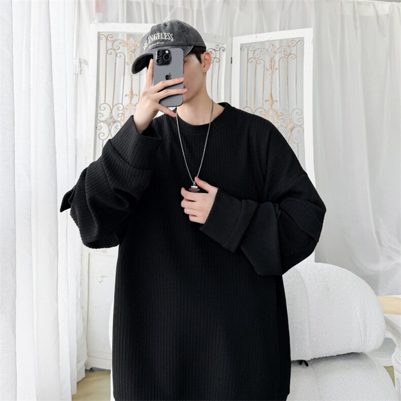 S2602/P35春装新款现货卫衣男立体袋个性T恤宽松大码上衣,男装T恤,电商A141