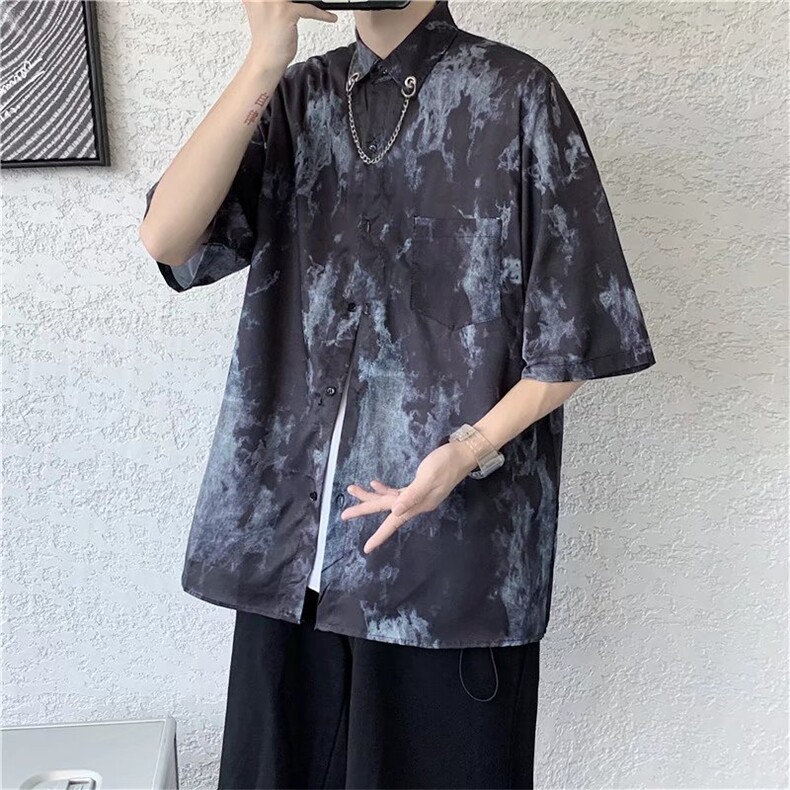 短袖衬衫春款男港风潮流C043P30,男装衬衫,星座1116-2