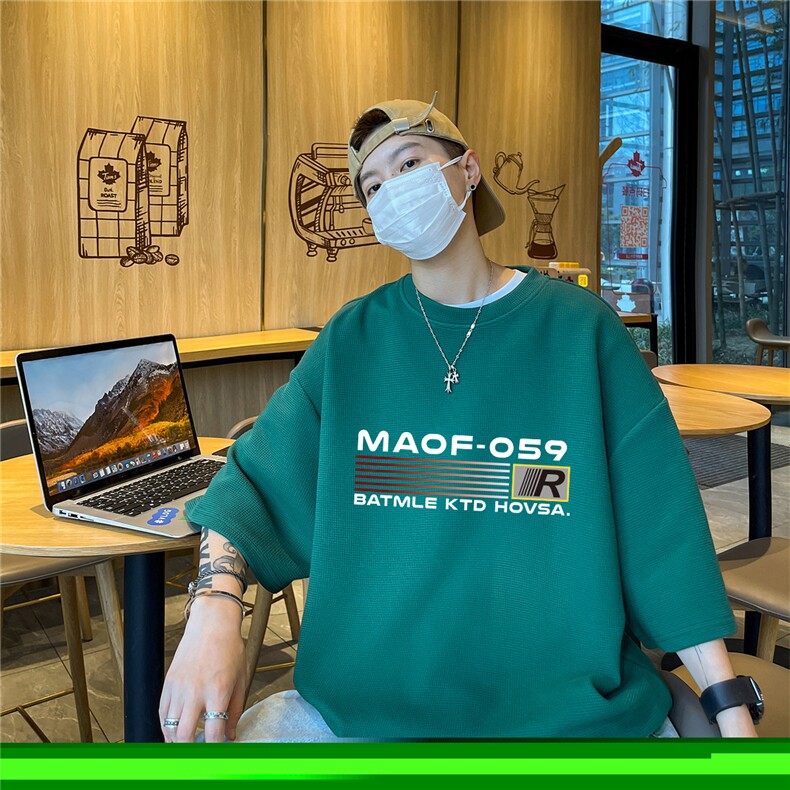华夫格短袖直播高品质重磅220克MAOF英文印花HT3144-P20,男装T恤,星座508（原C305）