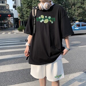 2025夏季港风纯棉运动短袖短裤套装男 A161-2-TZ102-P55图片