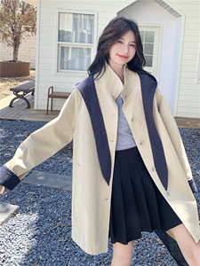 设计感减龄宽松风衣外套女春秋新款爆款可拆卸连帽小个子百搭大衣图片