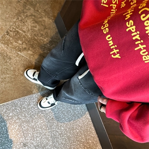 K1225-p38-控68 oversize cleanfit黄泥牛仔裤直筒裤老爹裤长裤图片