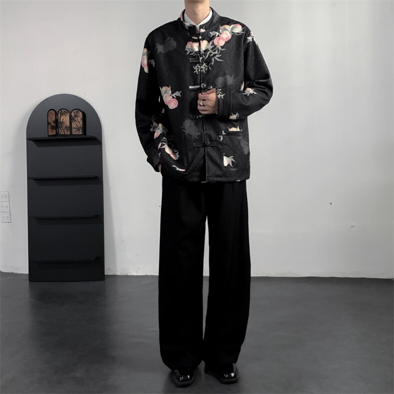 2025秋装新款风夹克外套新中式蟠桃唐装复古汉服2511-P128,男装夹克,电商A057