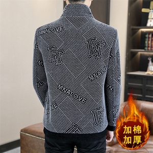 秋冬新款立领加棉加厚夹克毛呢大衣短款修身韩版潮流外套A63P150图片