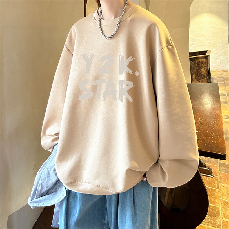 控38简约帅气百搭长袖t恤男大码卫衣T4347-P25加绒款-P35,男装卫衣,电商A040