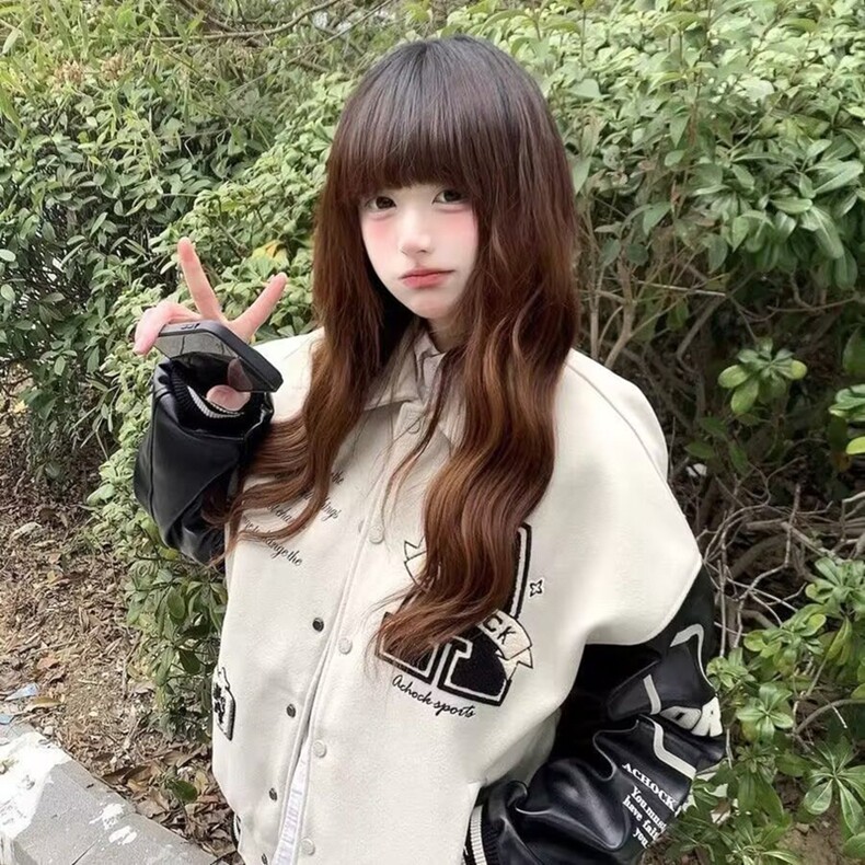 春秋棒球刺绣少女高中学生上衣夹克情侣复古初中服冬美式外套新款,女装卫衣/绒衫,星座218-8