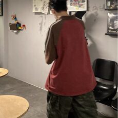2025夏季新款宽松美式复古街头学院风polo领短袖T恤上衣男青少年，男装T恤，星座506A