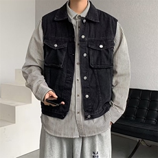 牛仔马甲男韩版潮流高街帅气23春夏季新款ins宽松外套MJ8007-P50，男装背心/马甲，星座1109-3