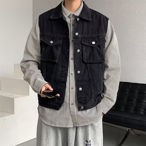 牛仔马甲男韩版潮流高街帅气23春夏季新款ins宽松外套MJ8007-P50图片