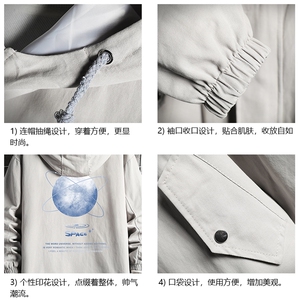 JK41241-P85 纯棉连帽夹克男士大码工装夹克男 网格图片