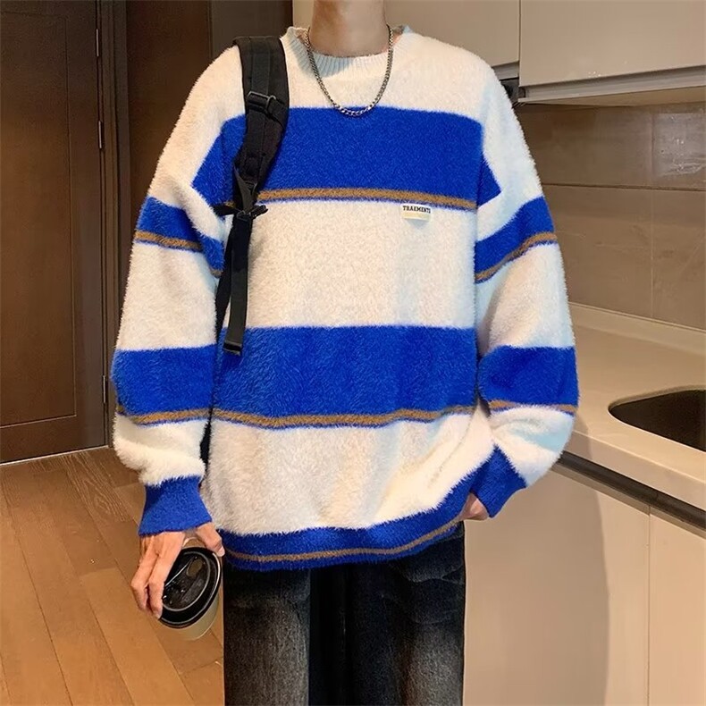 慵懒风打底内搭高级感上衣温柔条纹针织加厚毛衣女秋冬季2023,男装针织衫/毛衣,星座716-4