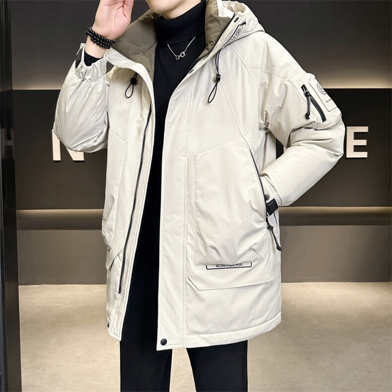 8879P240冬季羽绒服新品男士冲风衣连帽长款卷后控328,男装风衣,星座414（原B263）