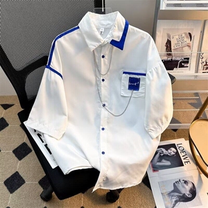 港风日系设计短袖衬衫男ins潮牌ins百搭日系潮流慵懒CY1116-P35图片