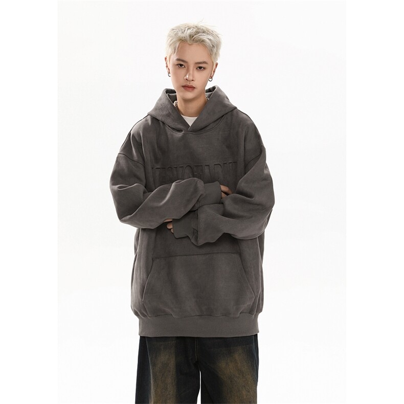 港风大码日系复古麂皮绒钢印套头连帽卫衣XZ213-W1921-P60控78,男装卫衣,星座213